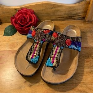 Denver Hayes sequin and beaded sandals size 9
